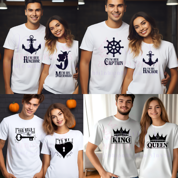 Couple T-Shirt Match Sublimation 1 Set of 2 T-shirts