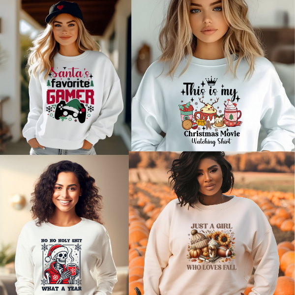 White Crew Neck Adult Unisex Sweatshirt